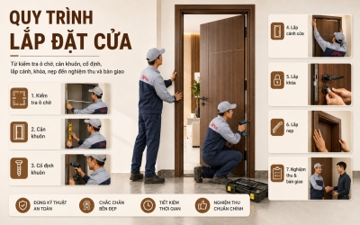 Quy trình lắp đặt cửa đúng kỹ thuật gồm những bước nào?