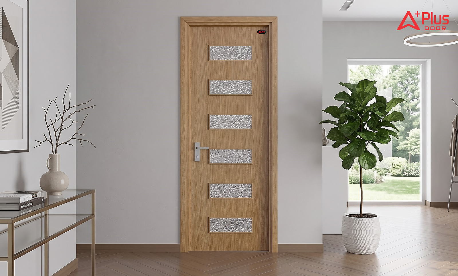 Cửa Composite Sồi Ánh Mạch A1-02 trong không gian nội thất