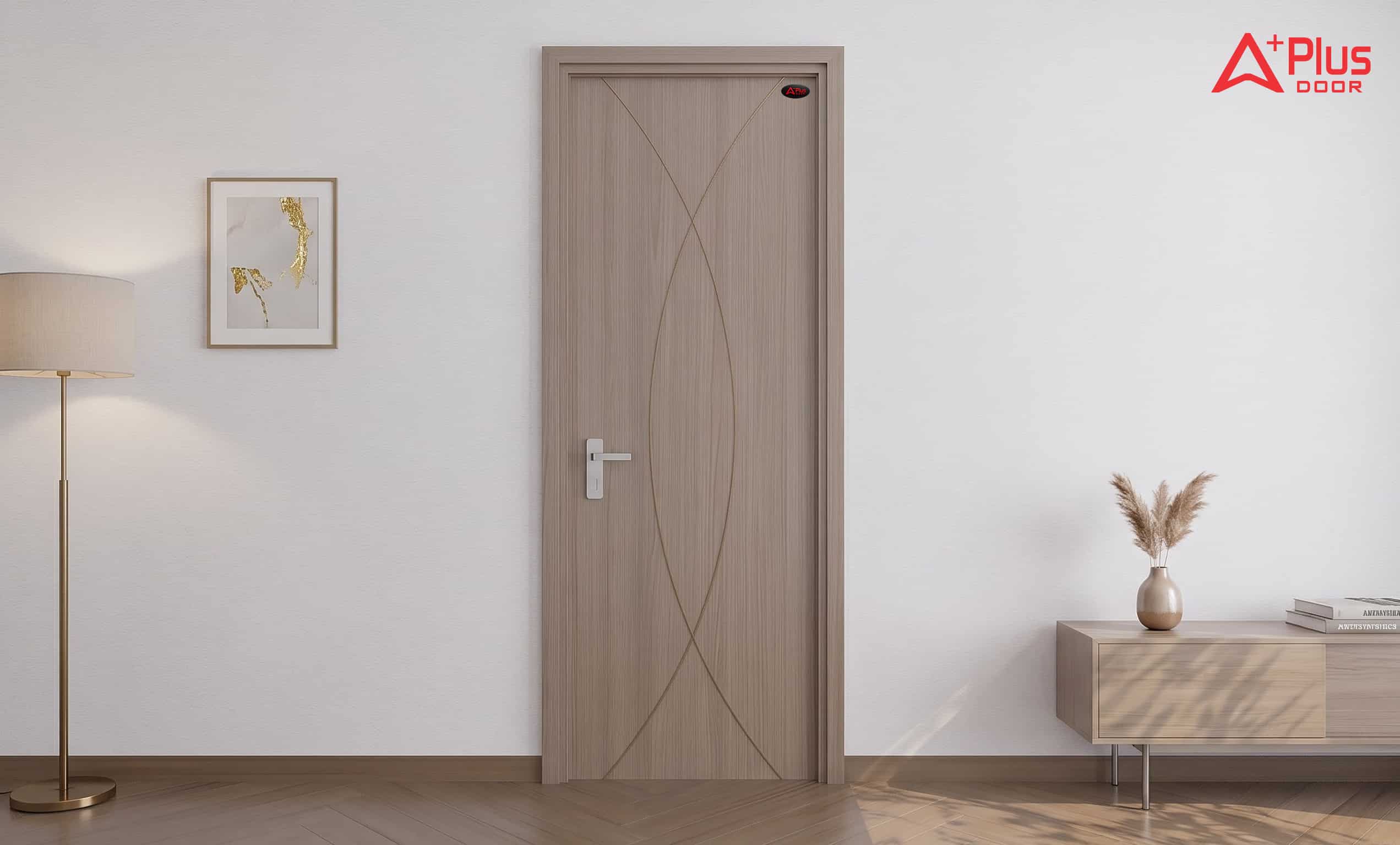 Cửa Composite Óc Chó Sương Khói A1-03 thiết kế line hiện đại