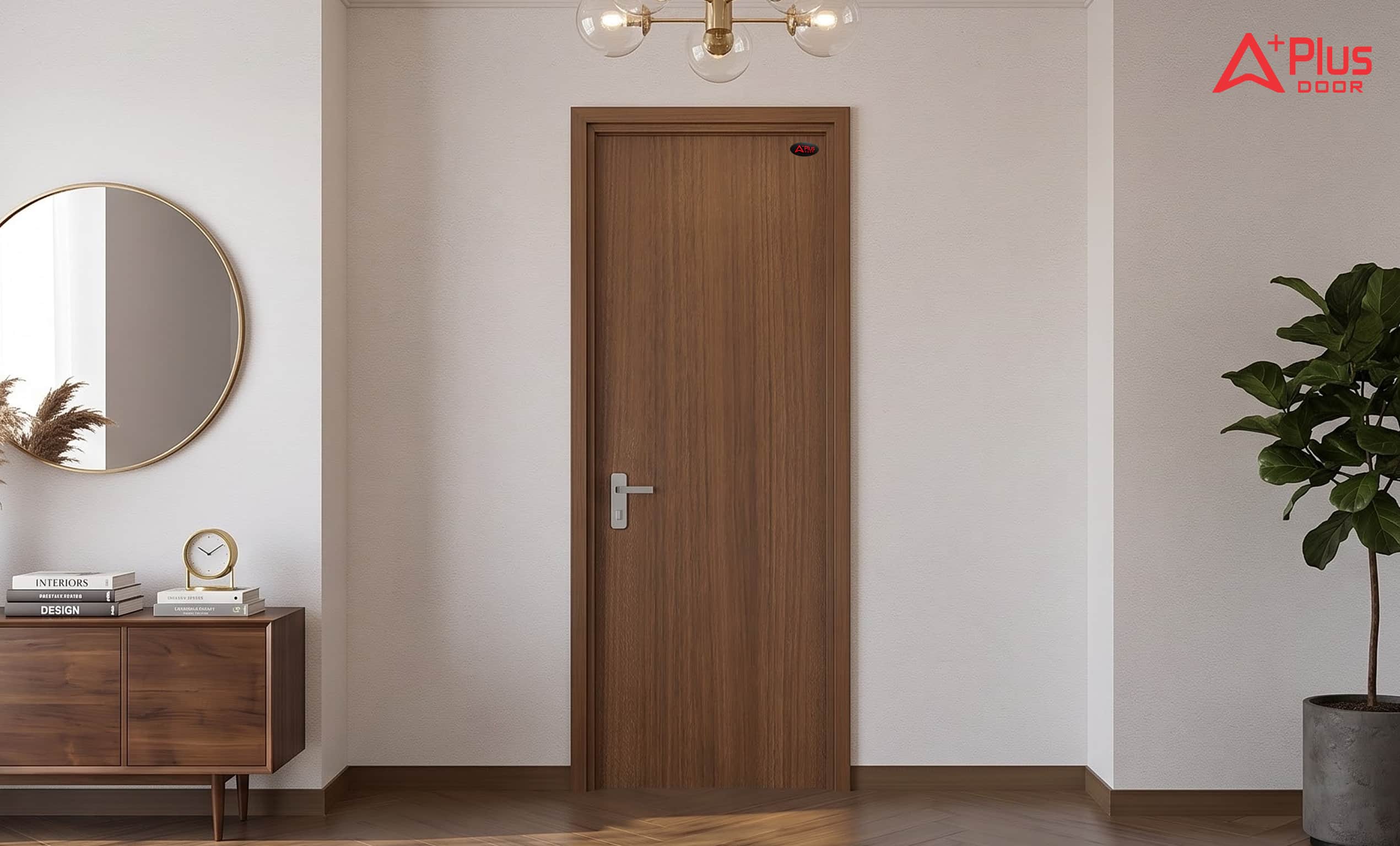 Cửa Composite Sồi Hổ Phong A1-05 trong không gian nội thất