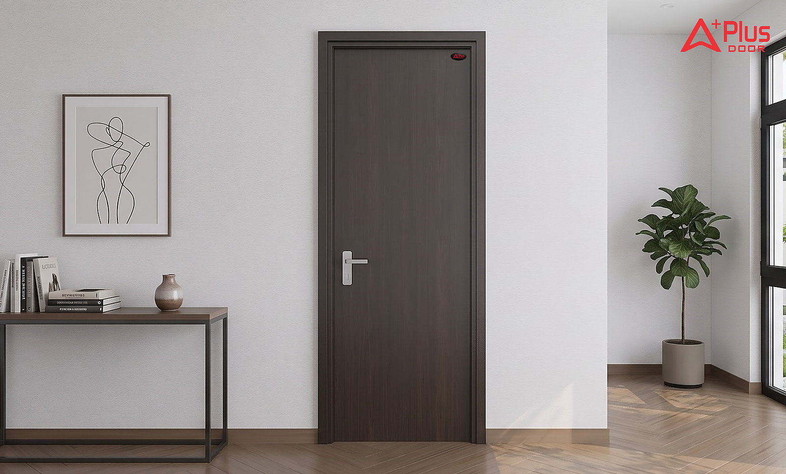 Cửa Composite Sồi Huyền Thạch A1-09 trong không gian nội thất