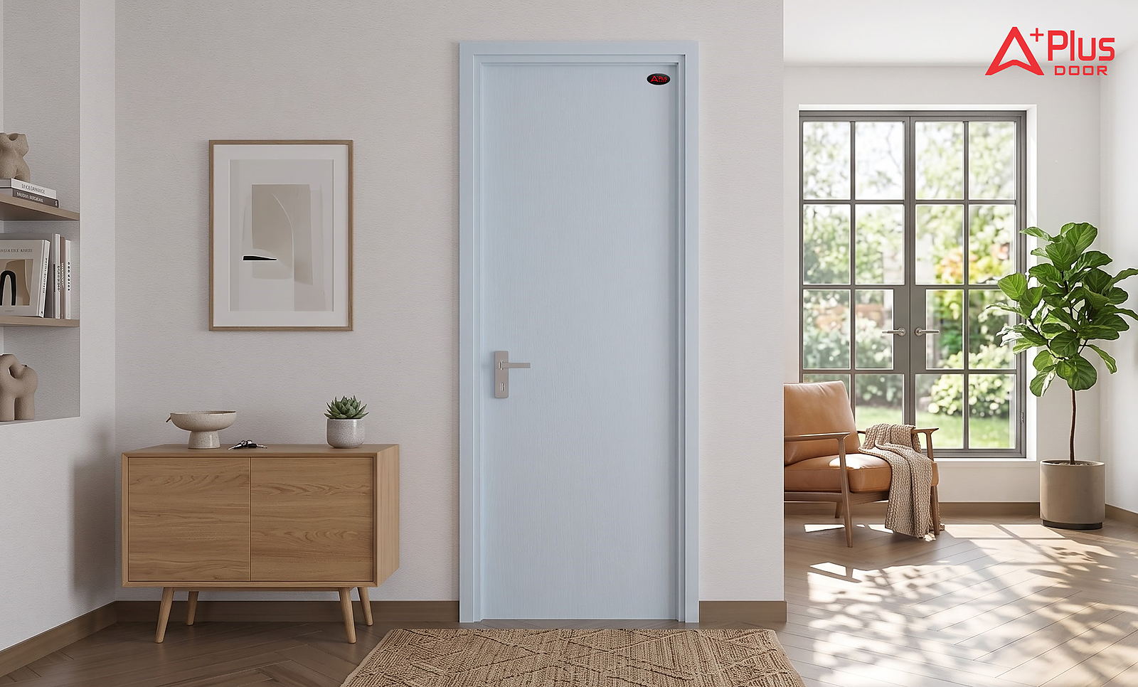 Cửa Composite Lam Sương A1-13 trong không gian nội thất