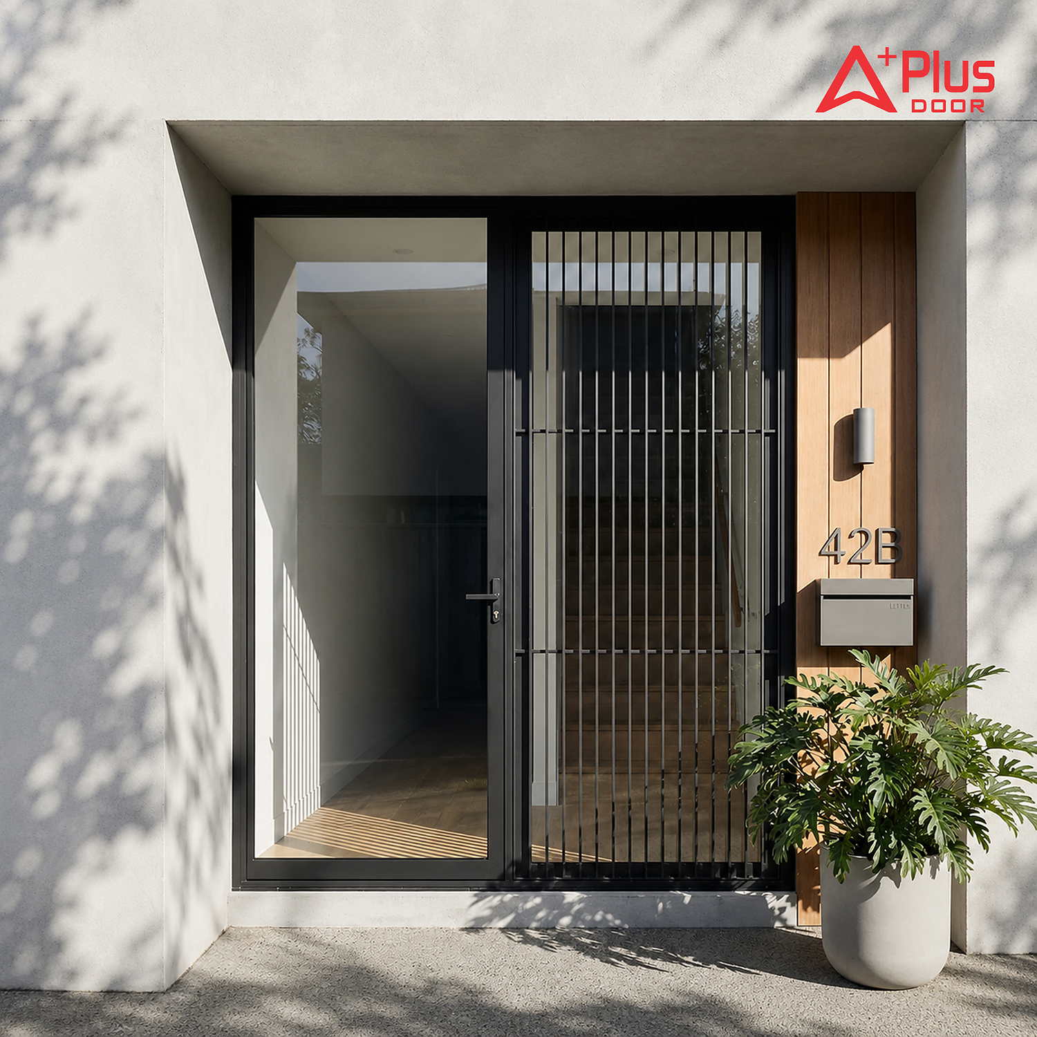 Cửa Nhôm Kính Chấn Song (Có Song Bảo Vệ) APLUS DOOR